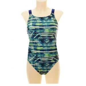 C9 Champion Razorback One Piece Swimsuit Geometric Blue Green NWT Womens Med